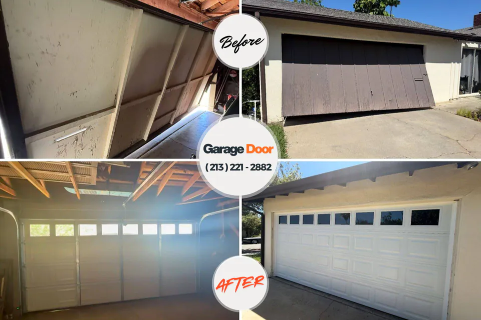 Before and after: garage door repair Strawberry Point, IA